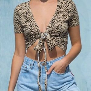 Brandy Melville cheetah print wrap top